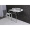 Kingston Brass 36 Carrara Marble Console Sink with Brass Legs, Marble WhitePolished Nickel LMS36MBSQ6 - alternate 2